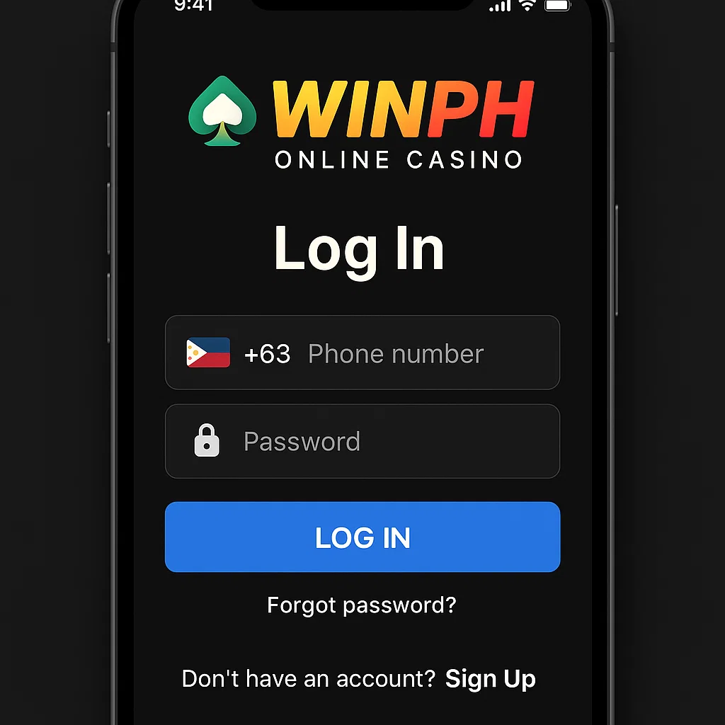 WinPH login page on mobile